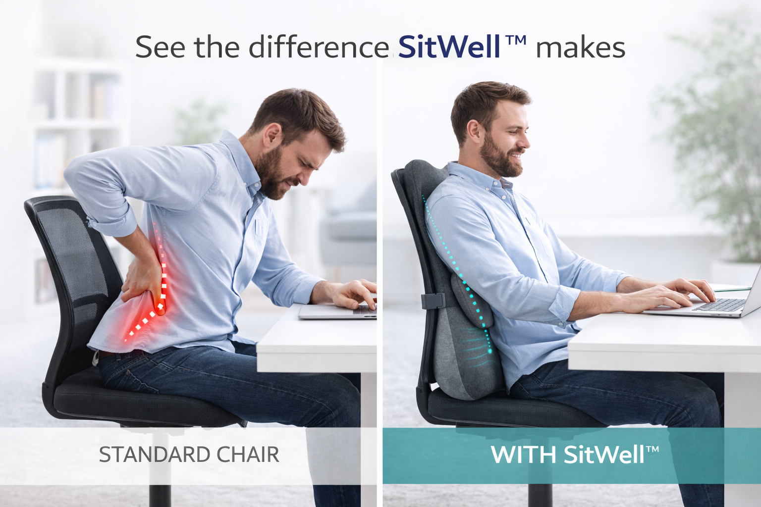 SitWell™ Lumbar Support – Ergonomic Back Support for Long Workdays